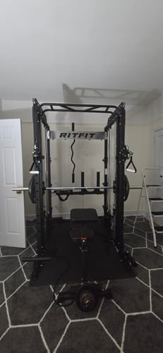 Customer photo review of RitFit M1 Multi-Functional Smith Machine 2.0 with Cable Crossover System and Squat Rack for Home Gym