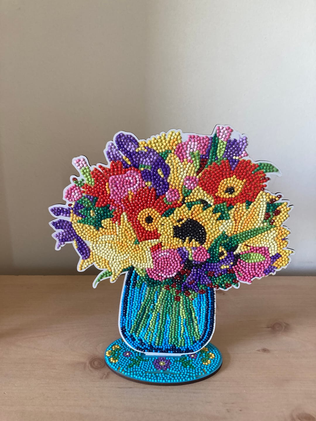 Customer photo review of Amore Flower Bouquet Crystal Art Wooden Decoration