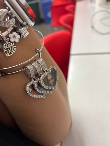 Customer photo review of Hearts Photo Bangle Bracelet