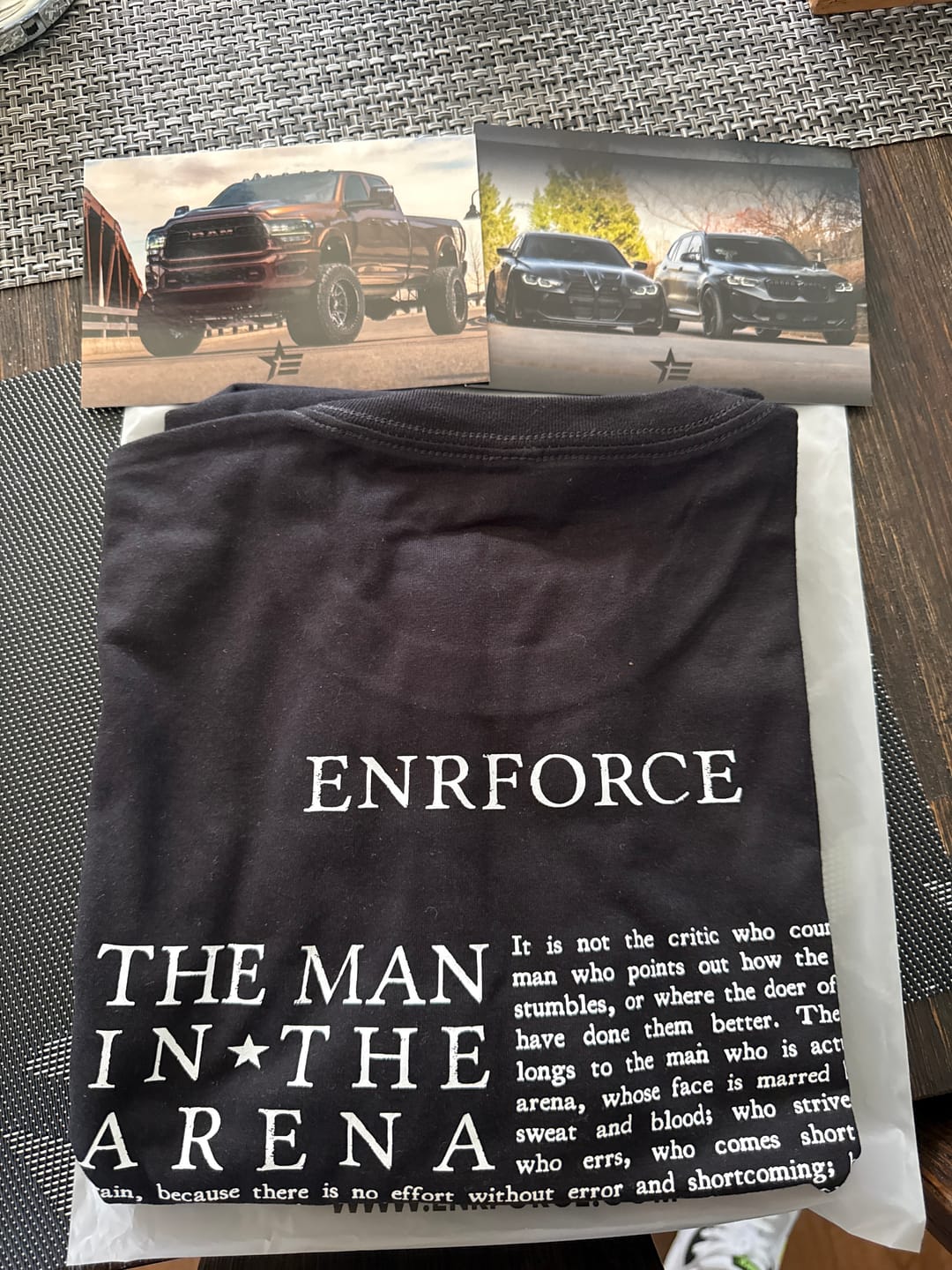Customer photo review of Man in The Arena Tee
