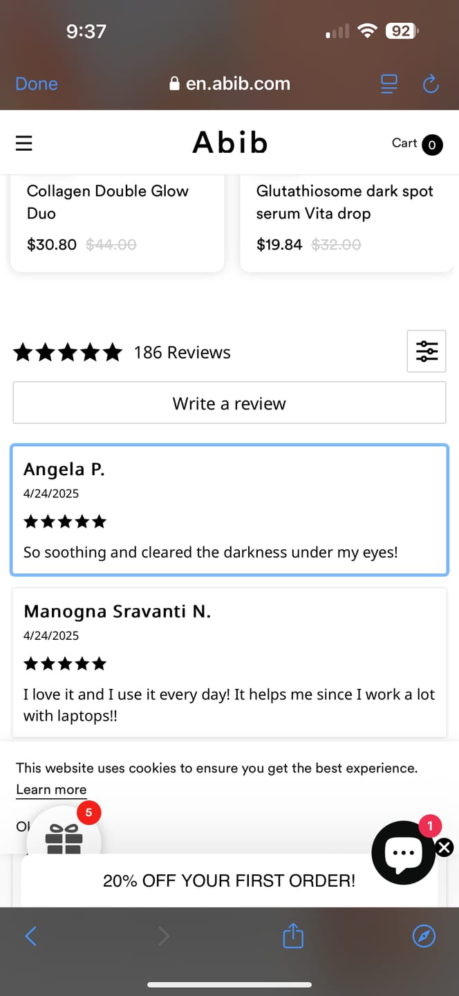 Customer photo review of Collagen eye patch Jericho rose jelly