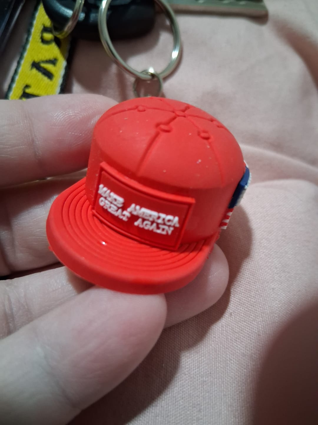 Customer photo review of MAGA Hat Keychain (Limited Edition)