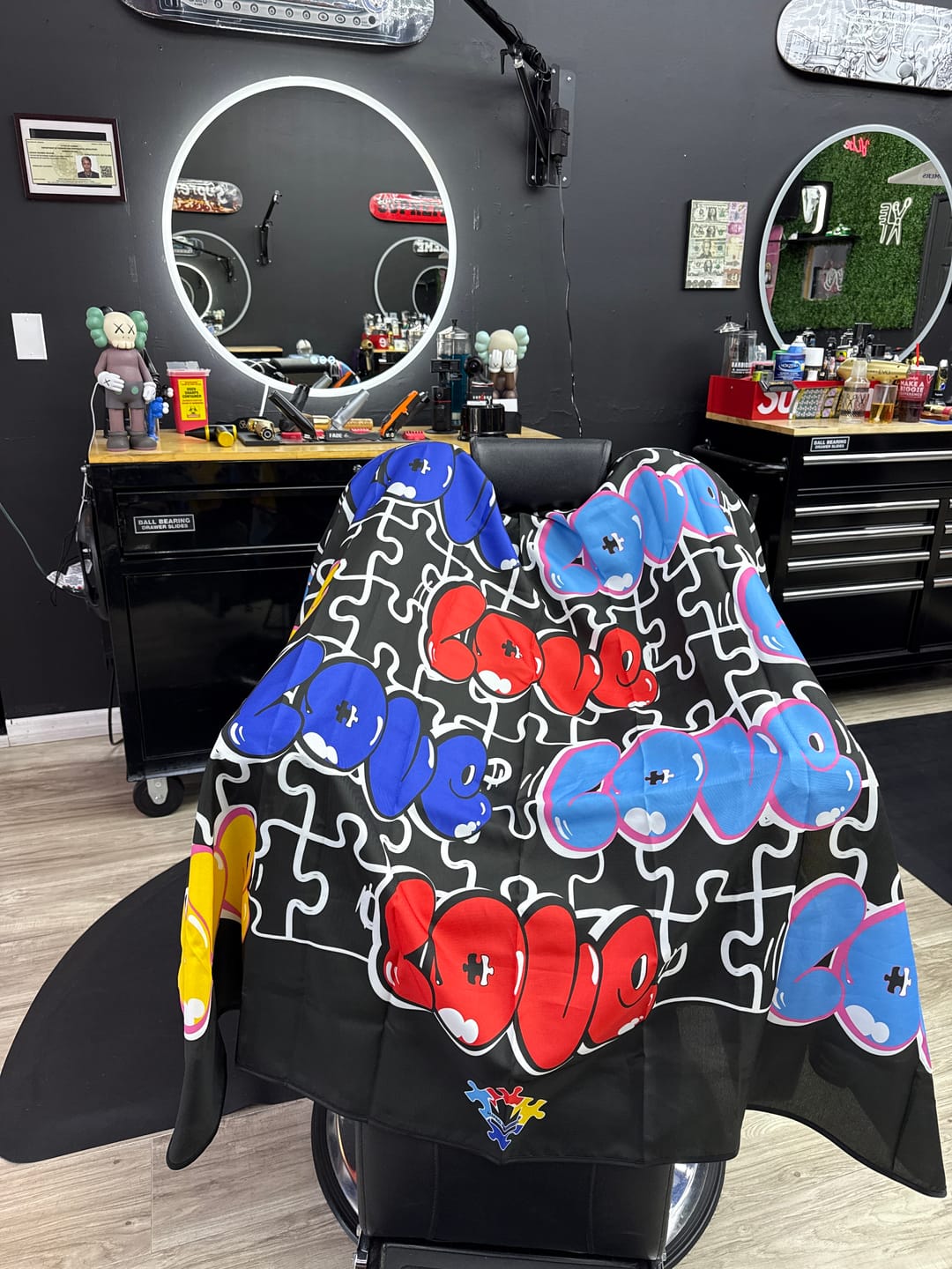 Customer photo review of Barber Cape And Apron Set - Love