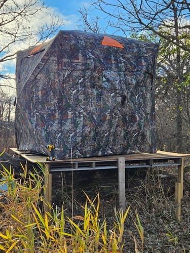 Customer photo review of VisMaster 270° See-through Hunting Blind with No-Trip Door - KOL Exclusive
