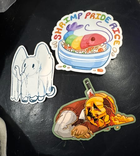 Customer photo review of Gore Pumpkin Head Stickers
