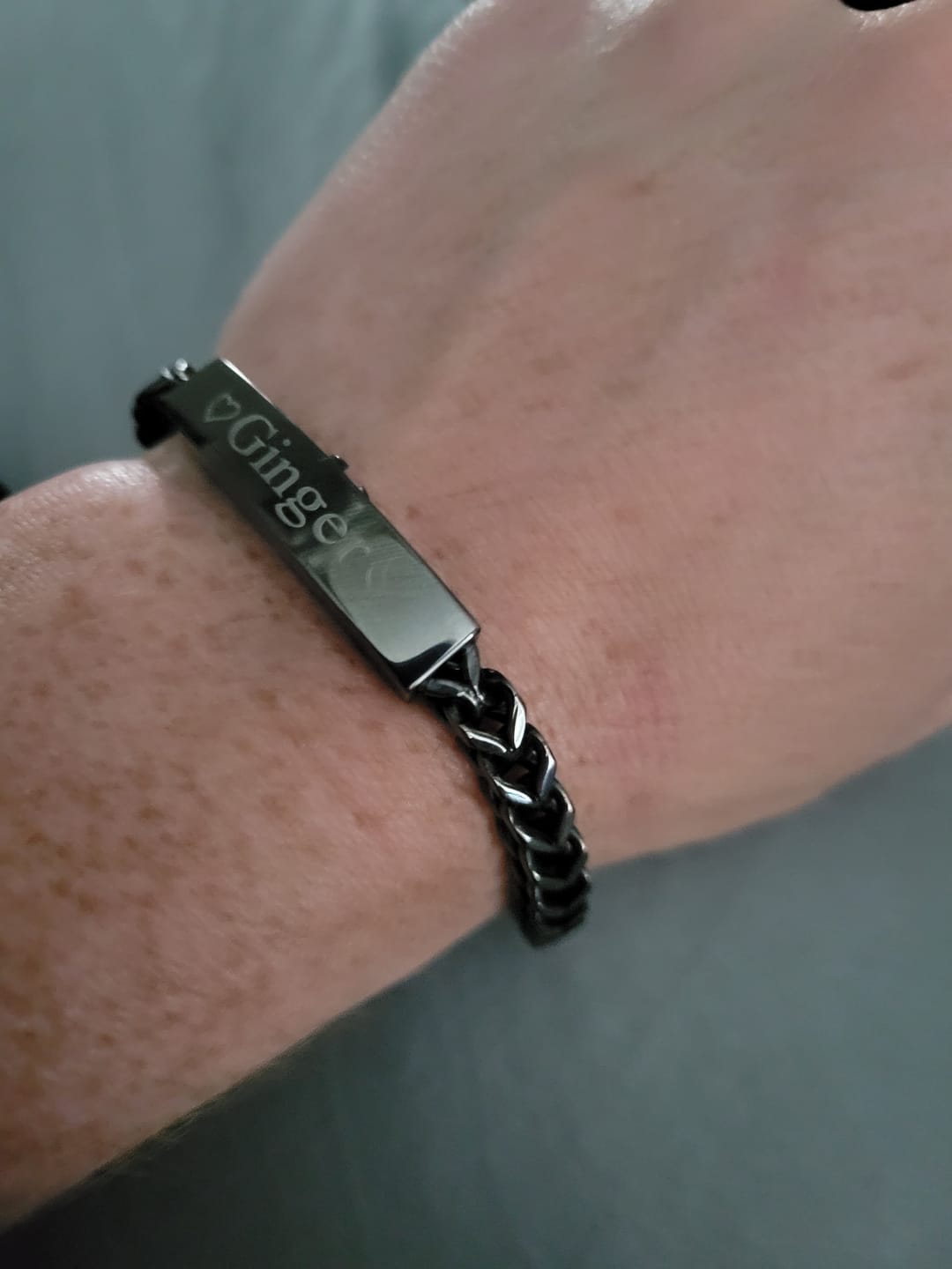 Customer photo review of Franco Link ID Urn Bracelet | 6MM