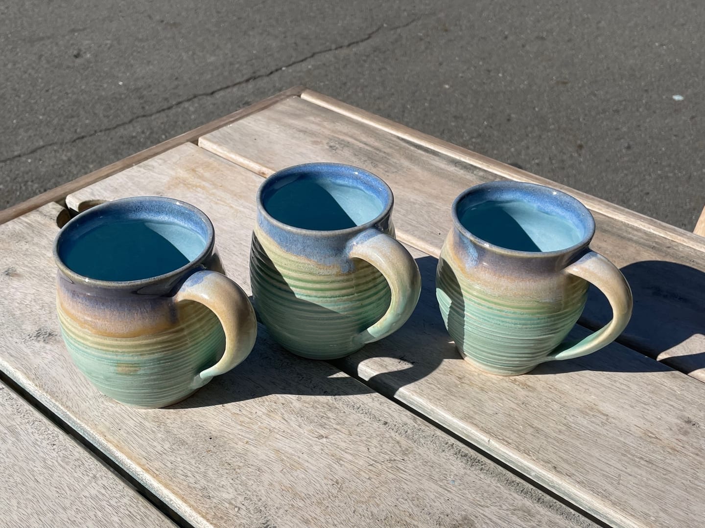Customer photo review of Abbots Hazy Blue Midfire Brushable Glaze