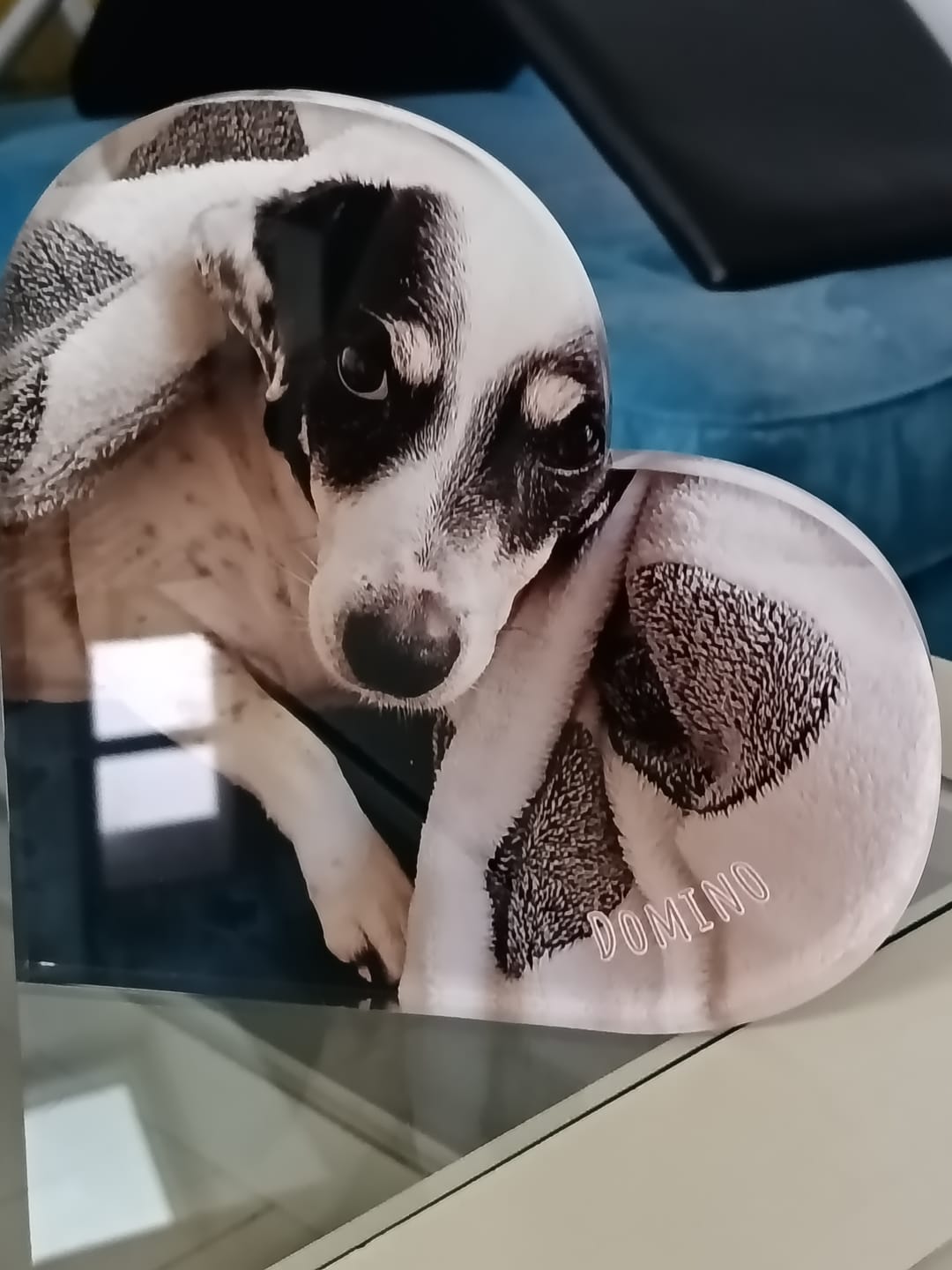 Customer photo review of Avec photo - Cœur en verre personnalisé