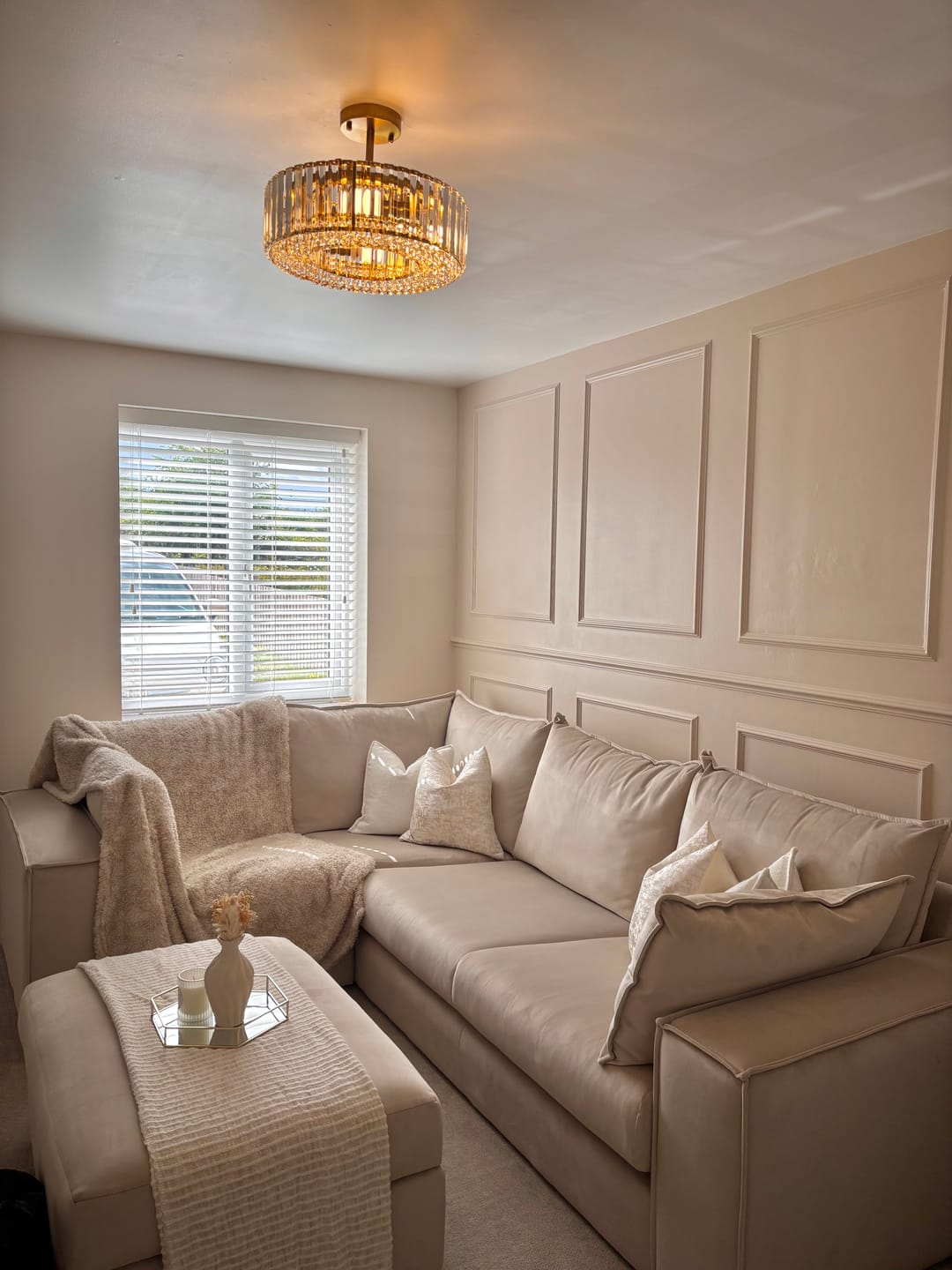 Customer photo review of 4-Light Crystal Drum Semi Flush Mount