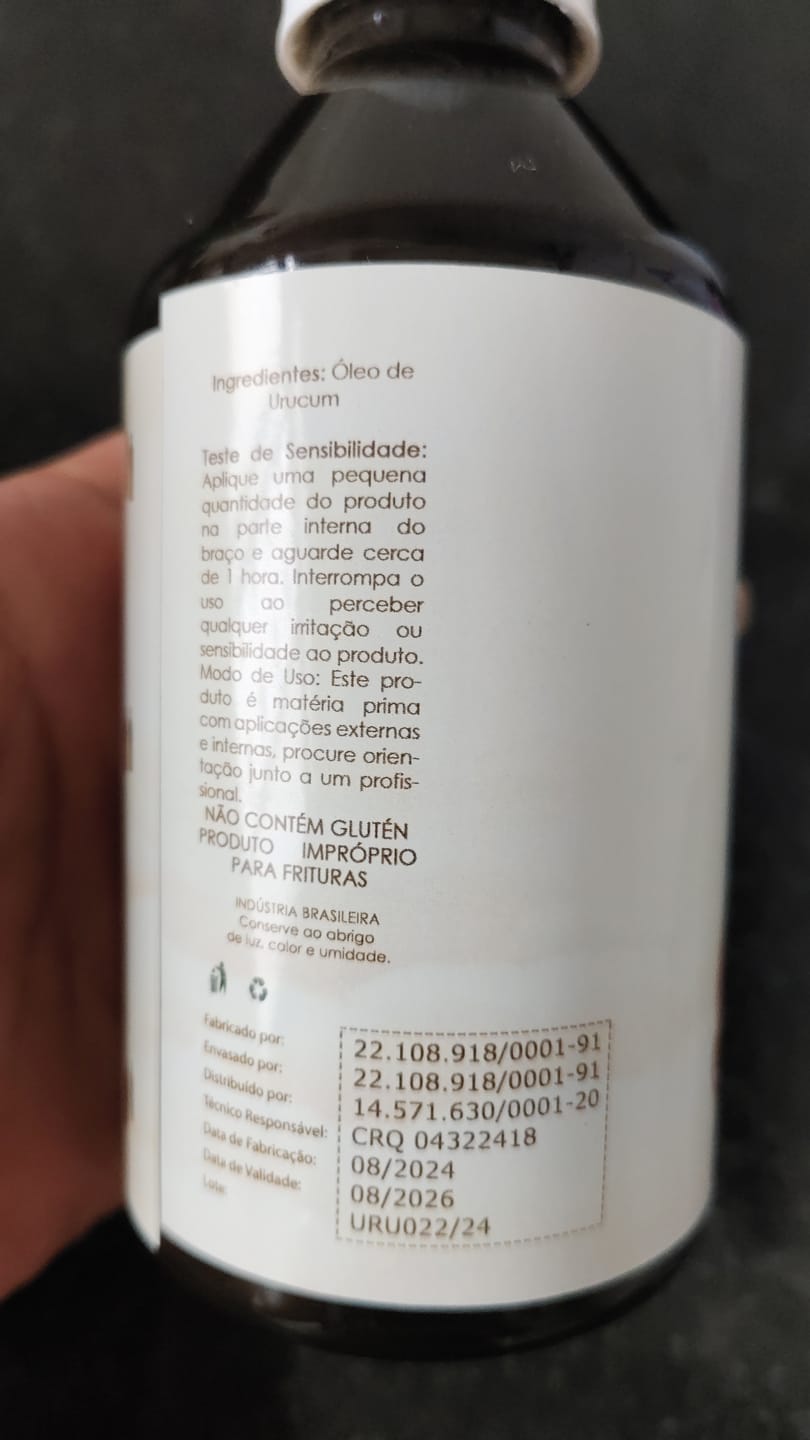Customer photo review of Óleo de Urucum