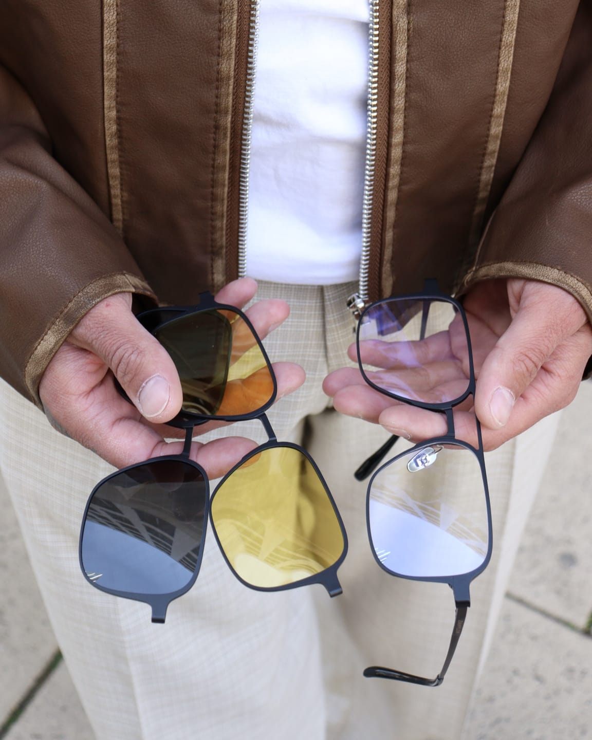 Customer photo review of Arnold | Magnetic Clip-on Eyeglasses Sunglasses | ZanyLen Best Sellers