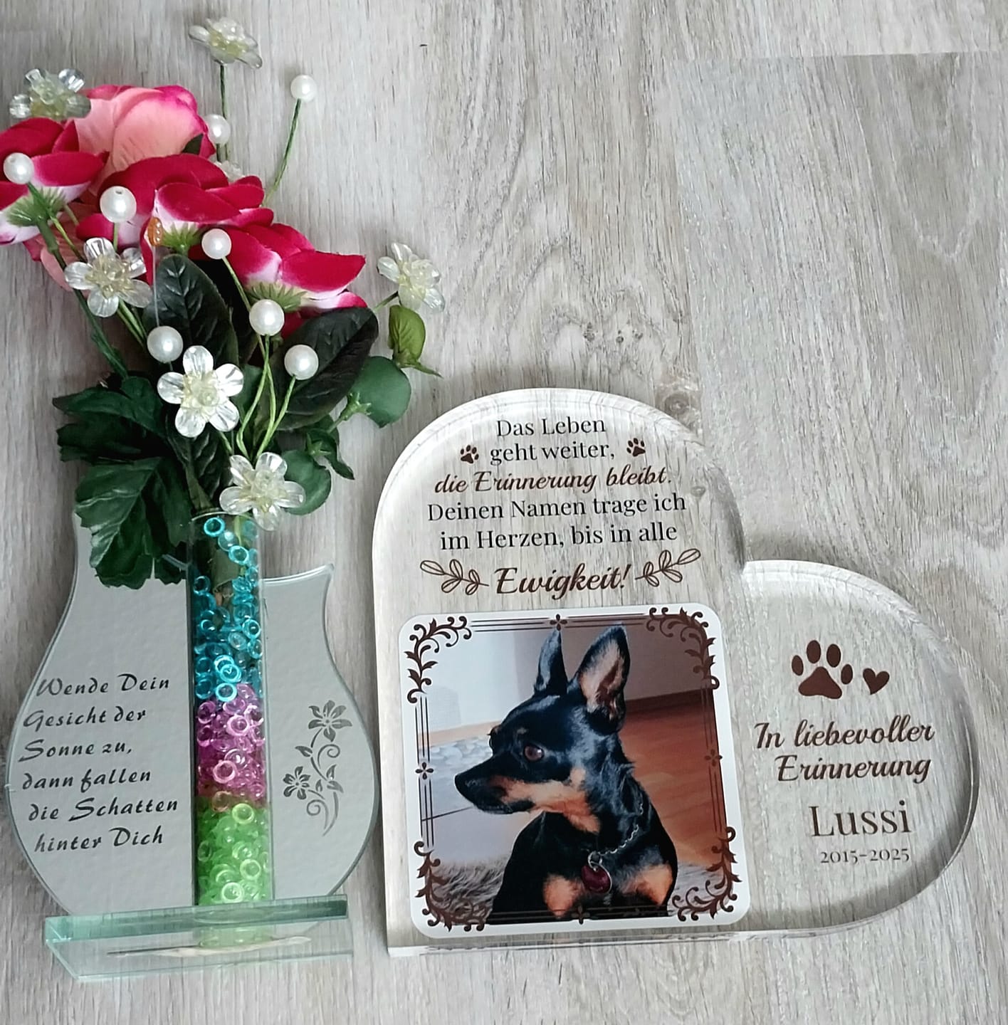 Customer photo review of Die Erinnerung bleibt - Individuelles Glasherz