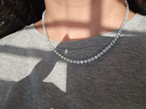 Customer photo review of M & Co. Diamond Tennis Necklace