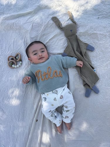 Customer photo review of Hand Knitted Personalized Sweater