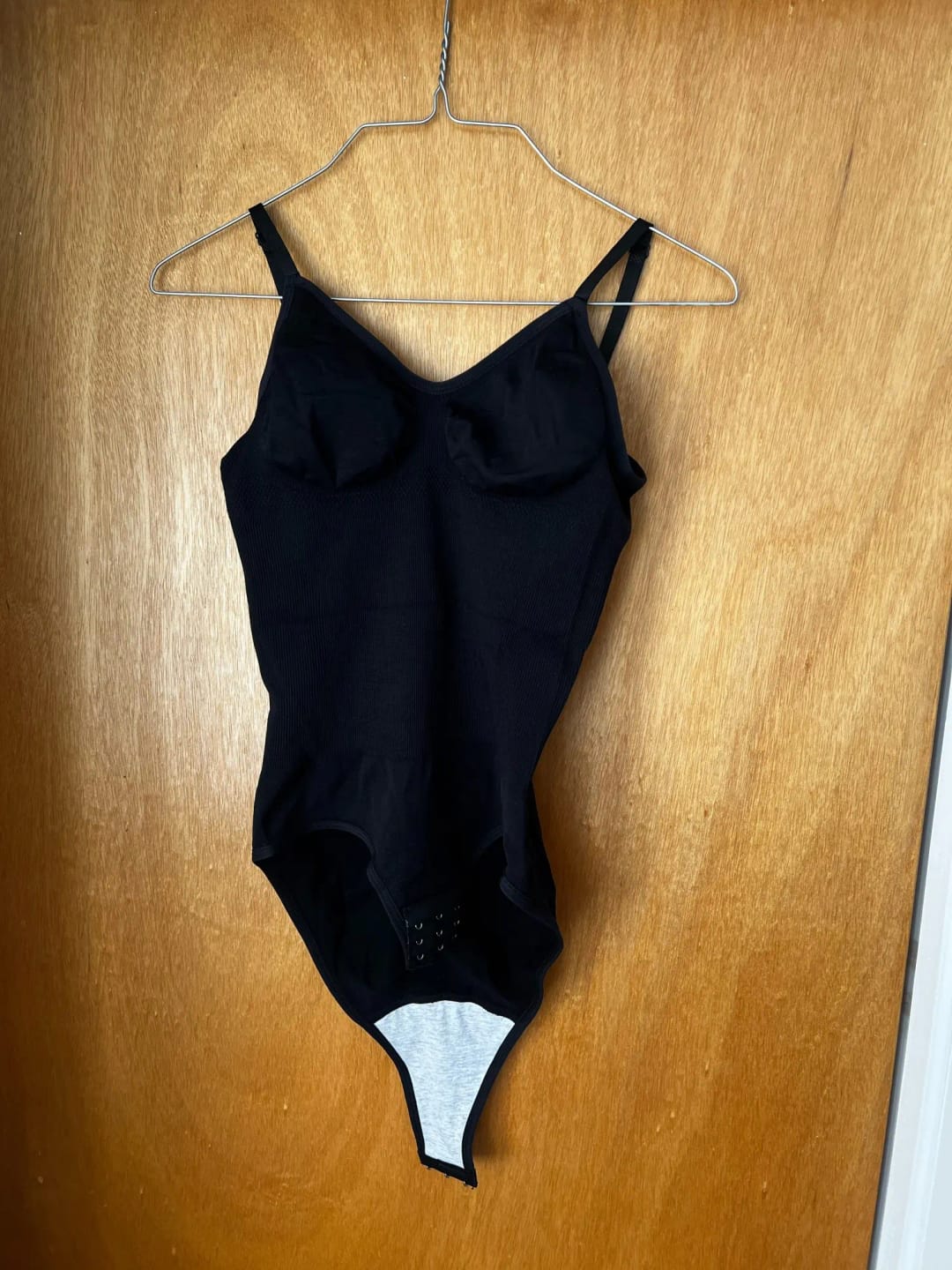Customer photo review of Low Back Bodysuit Shapewear Open Crotch — Nude | KIMLUD