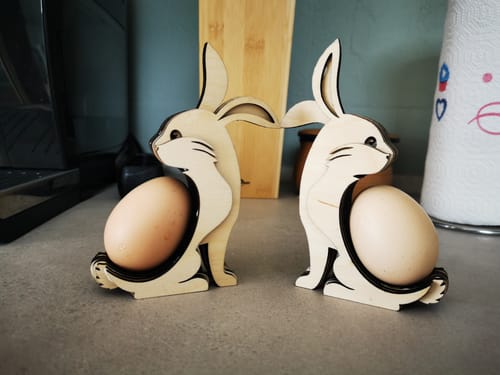 Customer photo review of Multilayer Easter bunny egg holder laser cut svg file