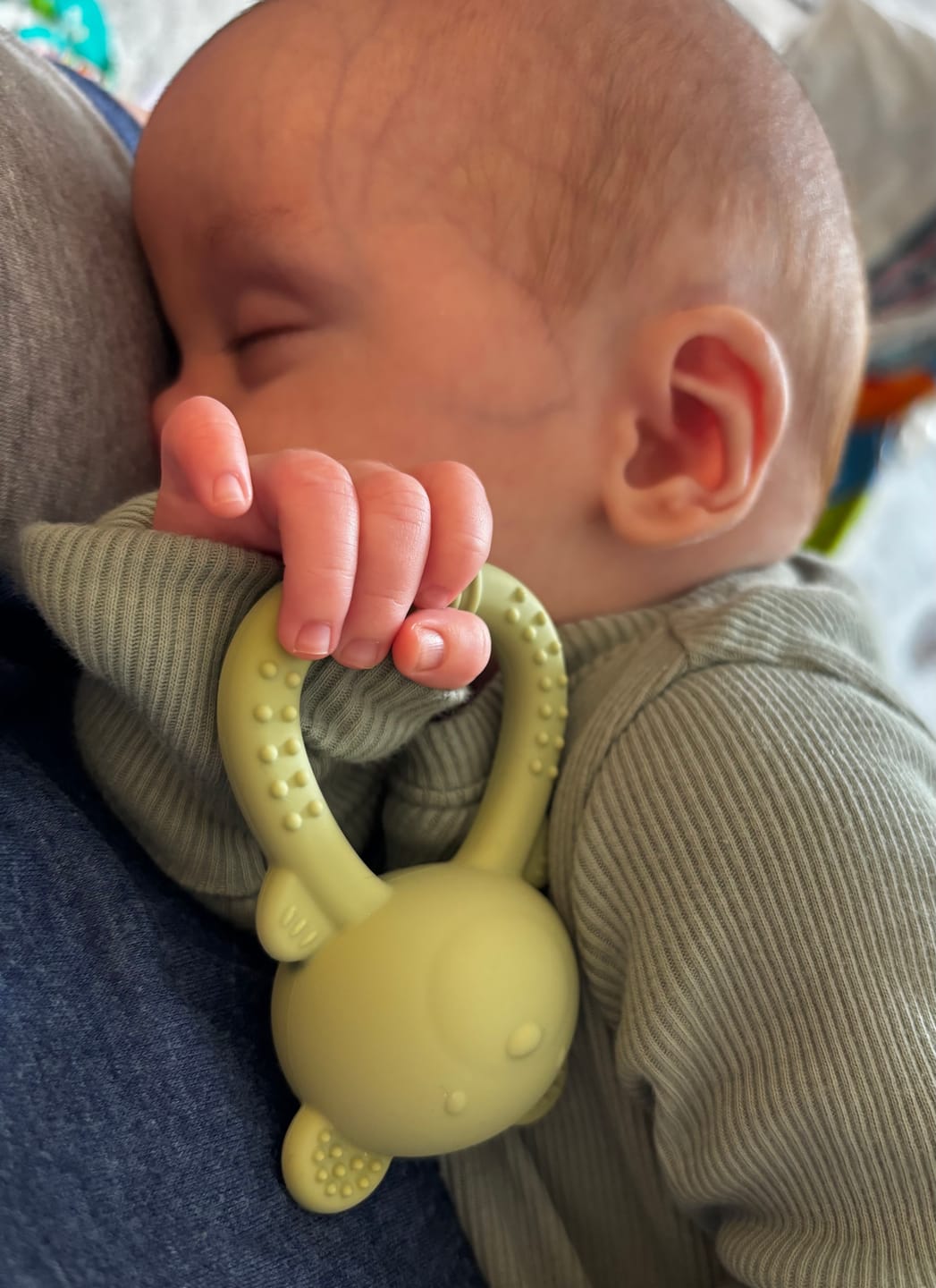 Customer photo review of Rattling Bear Silicone Teether