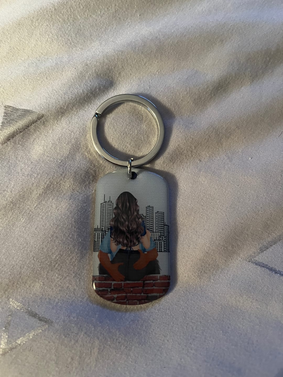 Customer photo review of Drive Safe - Personalized Engraved Stainless Steel Keychain