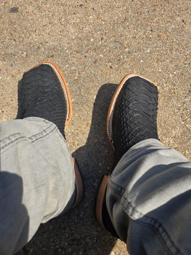 Customer photo review of Matte Black - Genuine Python Boots