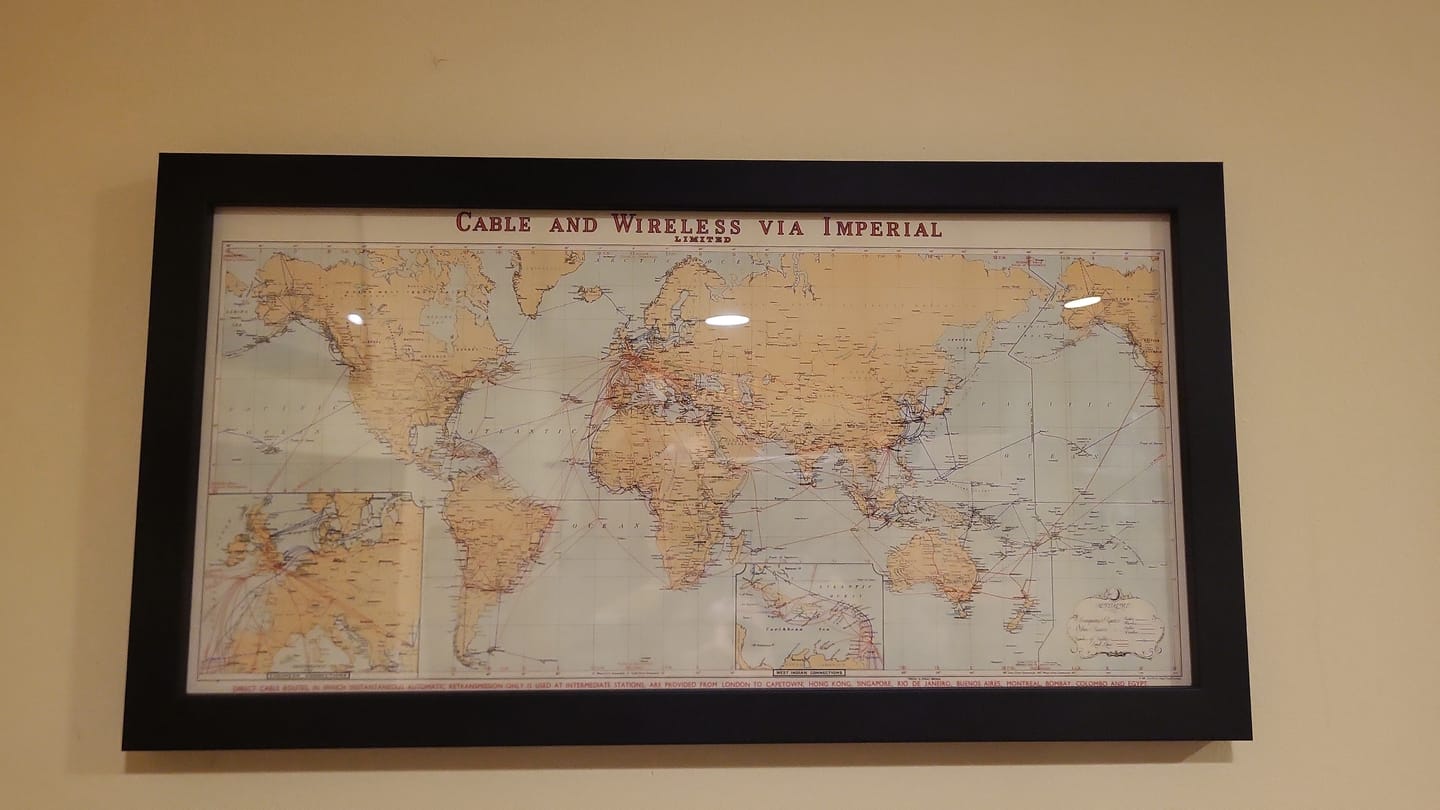 Customer photo review of Old Cable and Wireless World Map, 1938 - (Very Early) Internet & Submarine Telegraph Chart