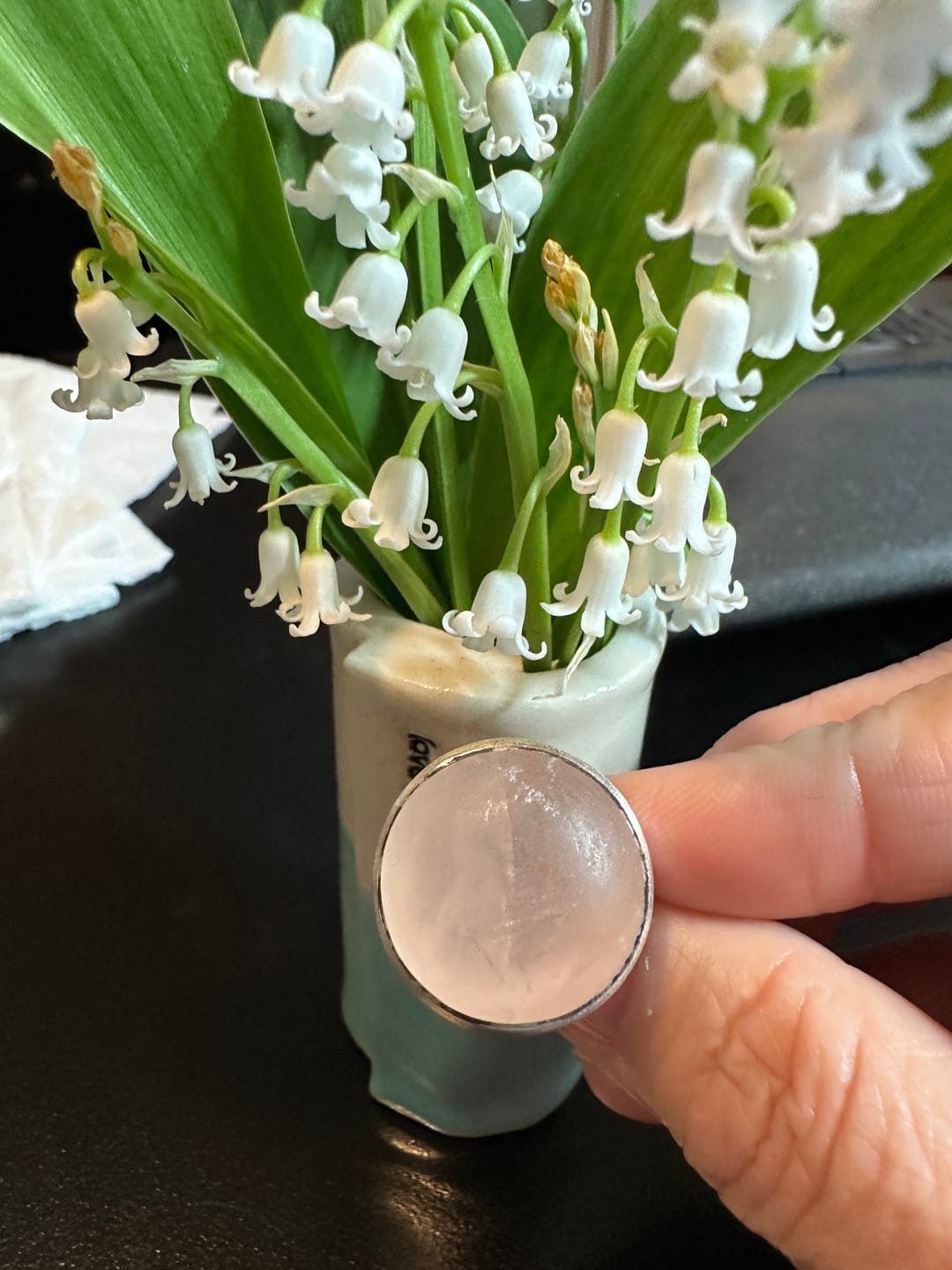 Customer photo review of Rose Quartz Maxi Round Band