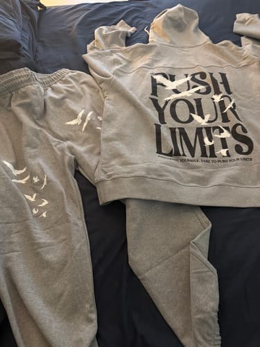 Customer photo review of Push Your Limits - Heather Grey Jogger Set