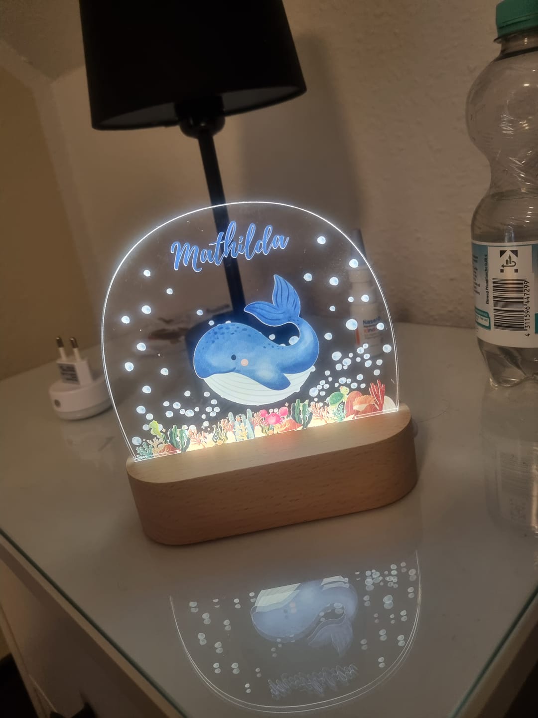 Customer photo review of Nachtlicht Kinder personalisiert - Wal im Meer