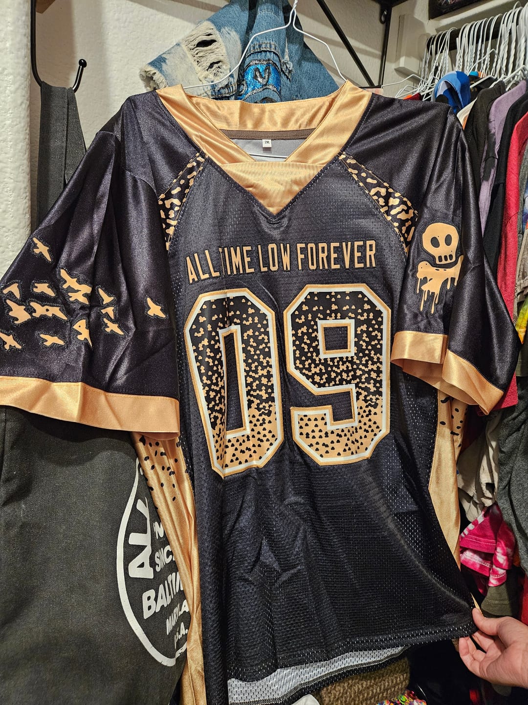 Customer photo review of Custom Black Vegas Gold-White Drift Fashion Mesh Authentic American Football Jersey