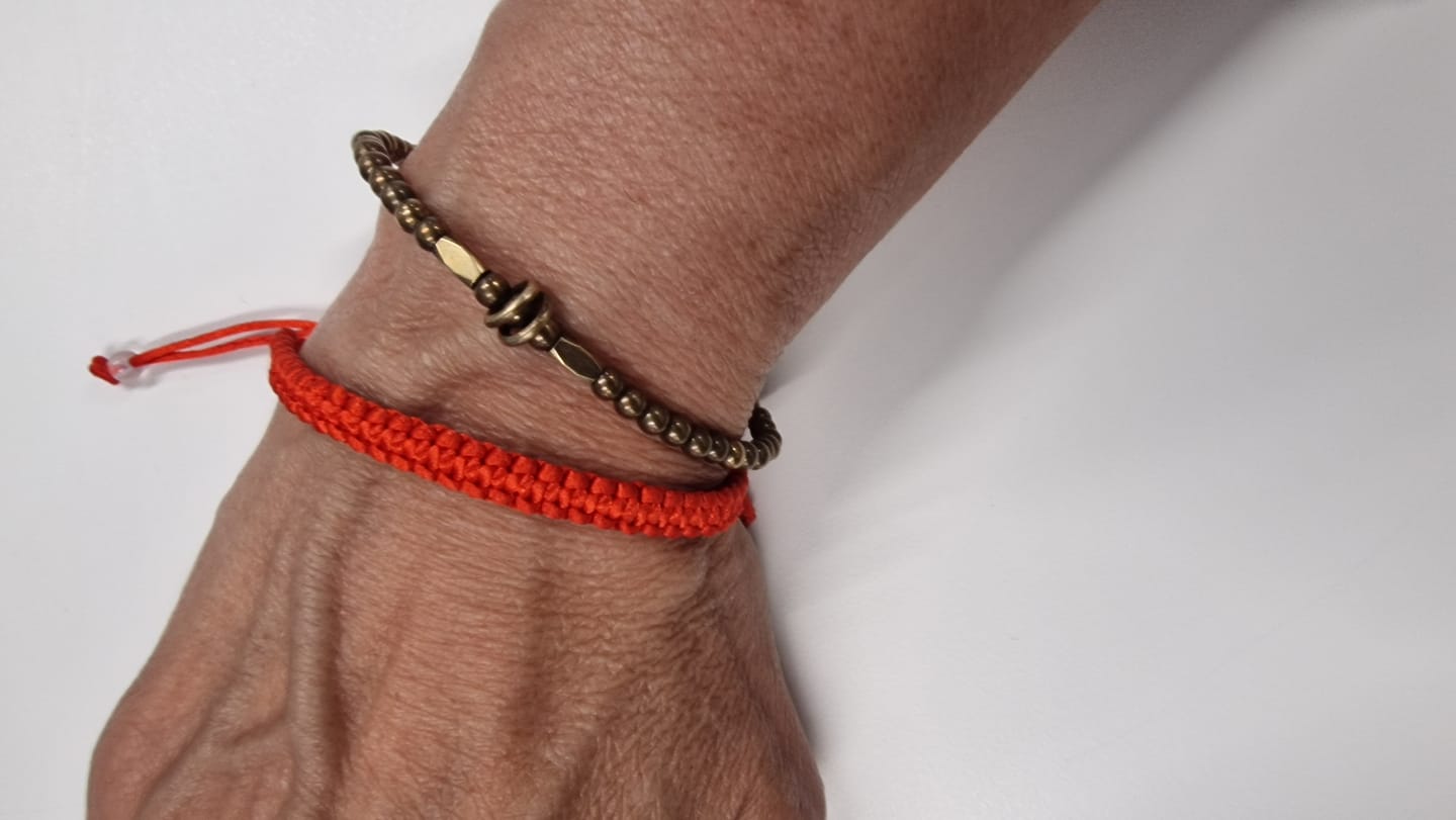 Customer photo review of Buddha Stones Wealth Self Care Copper Brass Beads Design Couple Bracelet