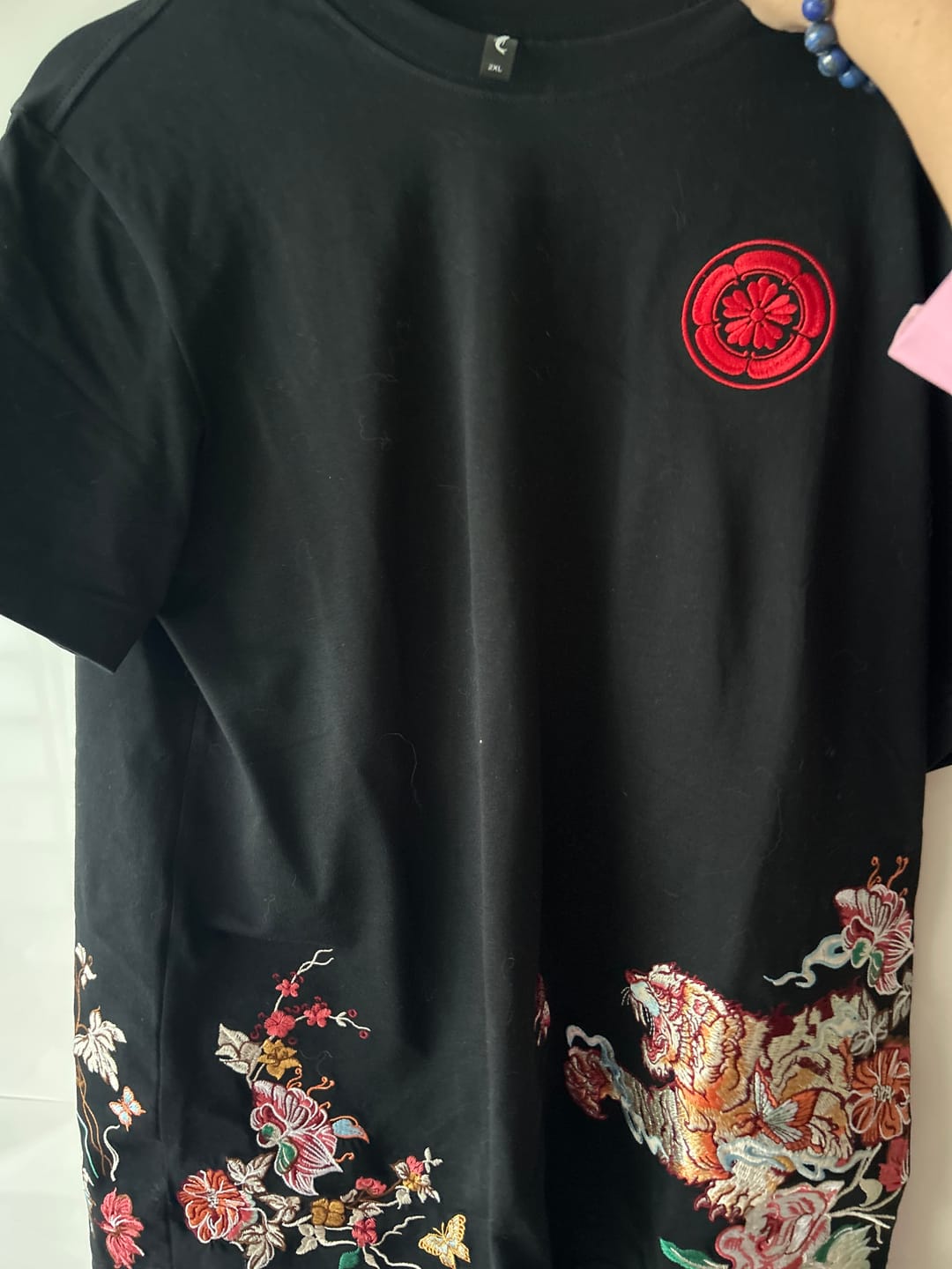 Customer photo review of The Big Cat Embroidery T-shirt