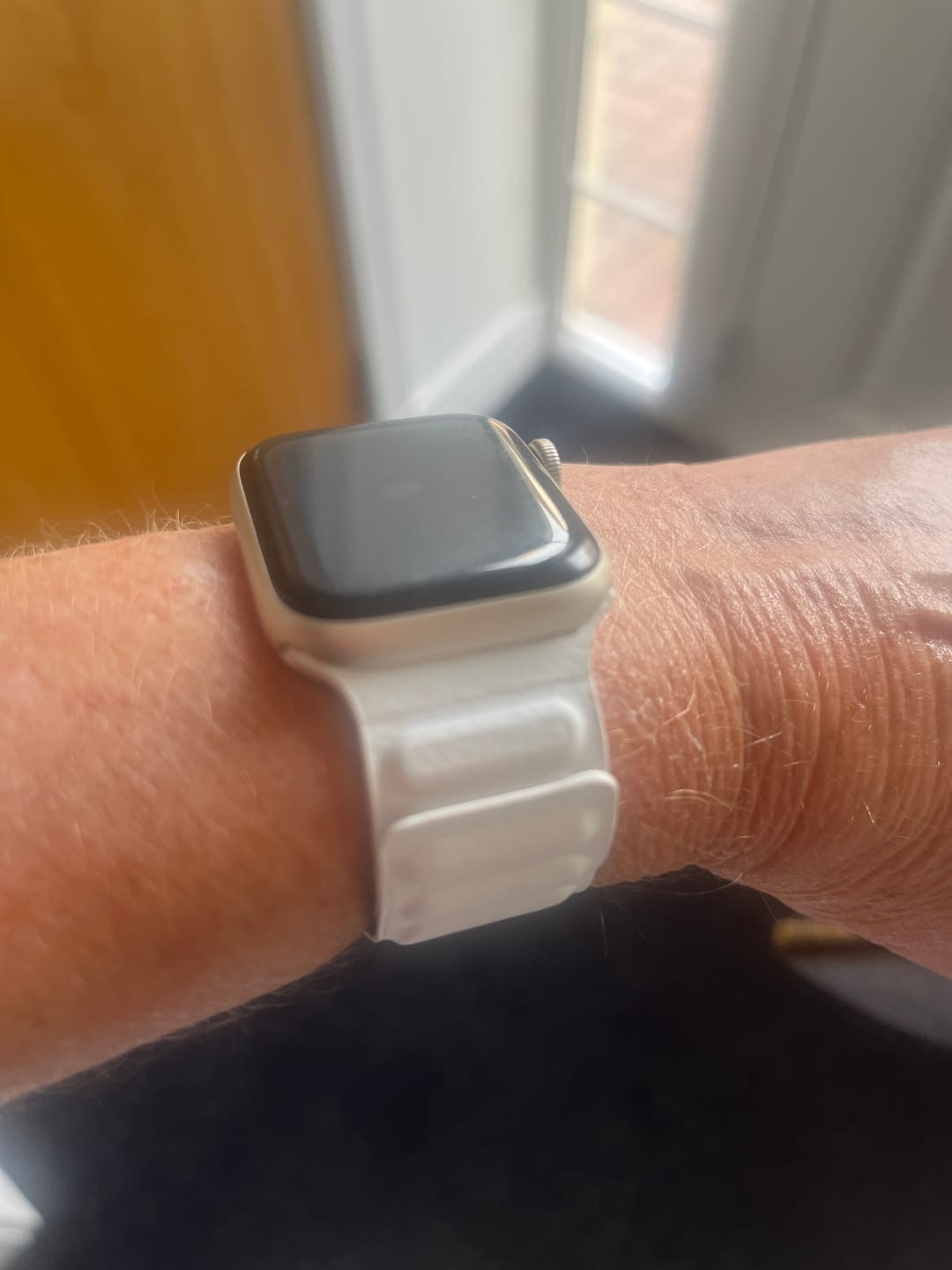Customer photo review of Leather Link Magnetic Strap for Apple Watch