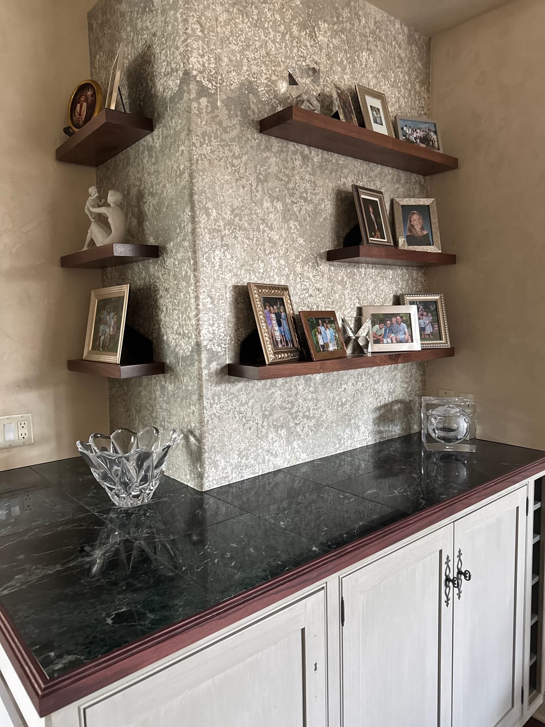 Customer photo review of Walnut Floating Shelves