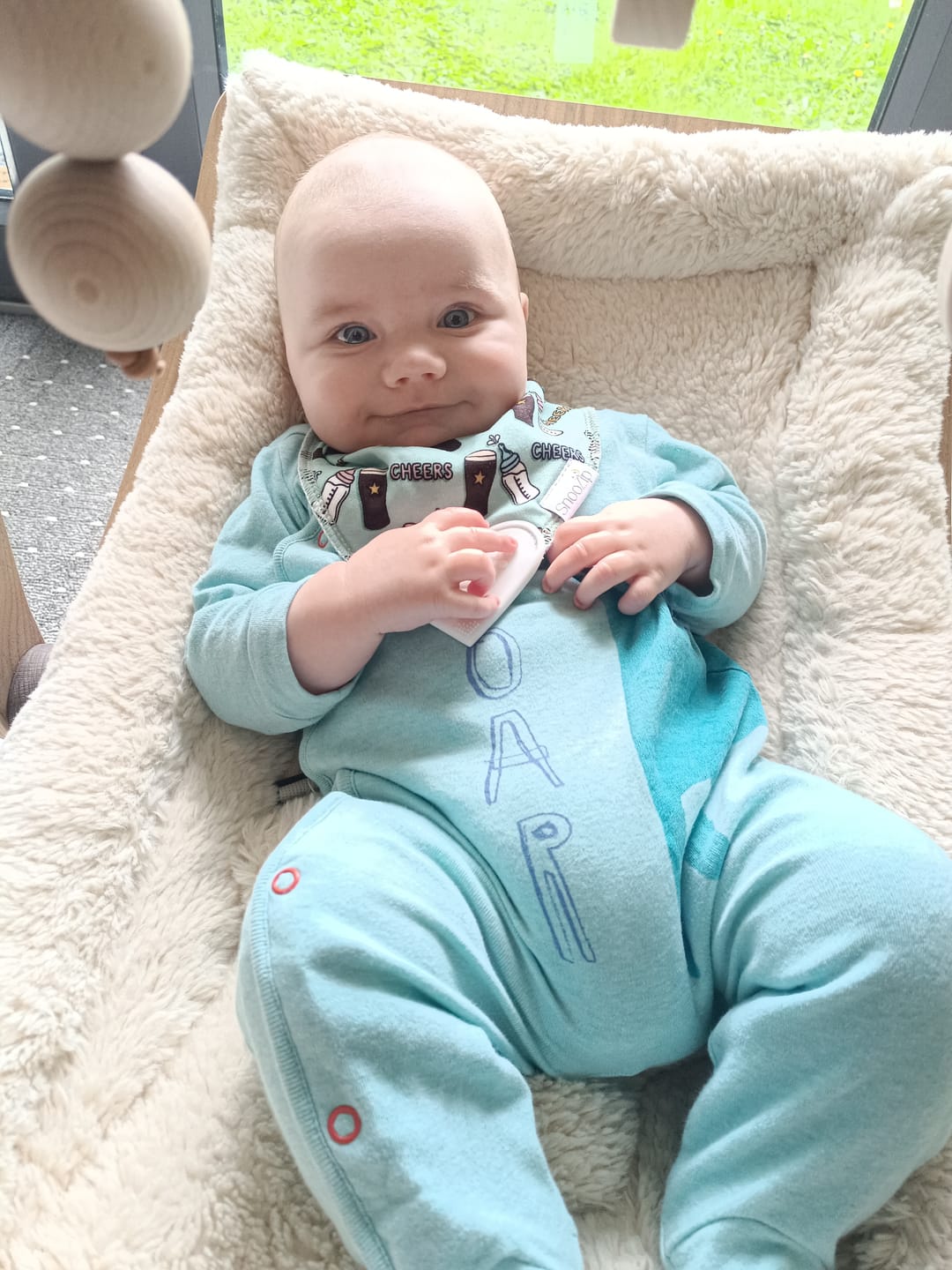 Customer photo review of Cheers Teething Bib