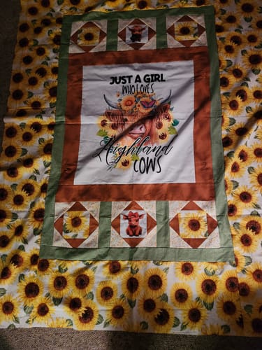 Customer photo review of Cute Baby Highland Cows #13 Fabric Panel