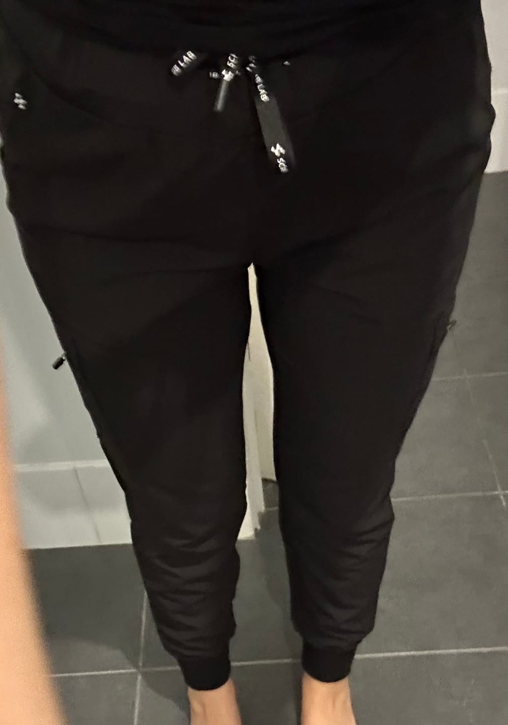 Customer photo review of LUCY Jogger Scrub Pants (Original SLTECH™ fabric) - Black