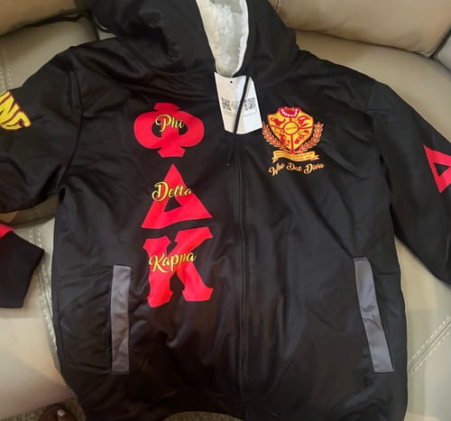 Customer photo review of Personalized Fraternities & Sororities Sherpa Hoodie Original Style