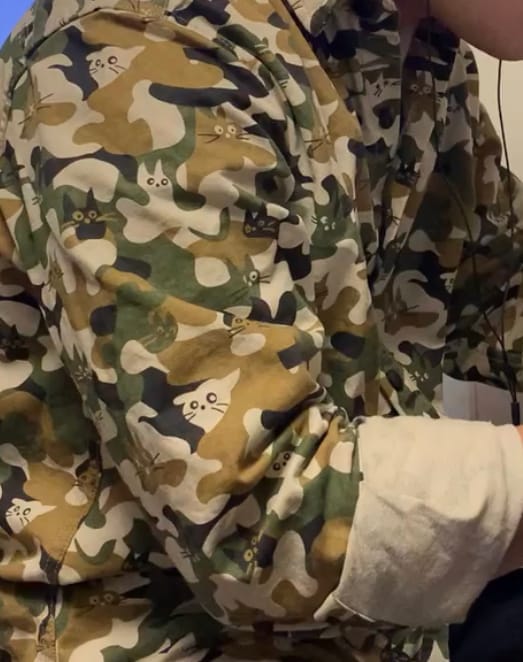 Customer photo review of Cat Camouflage Pattern Cotton Work Shirt