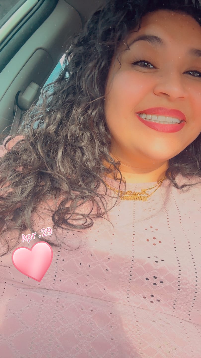 Customer photo review of Diamond Cut Block Name Necklace