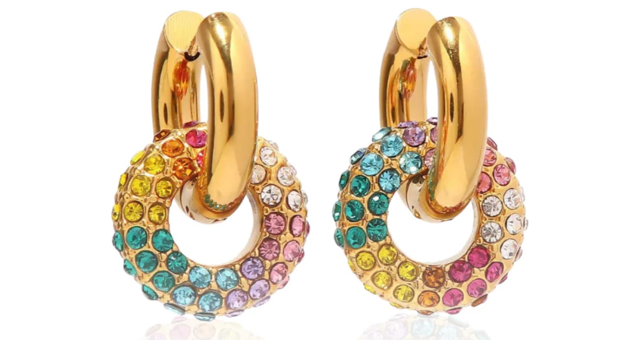 Customer photo review of The Rainbow Celine Earrings