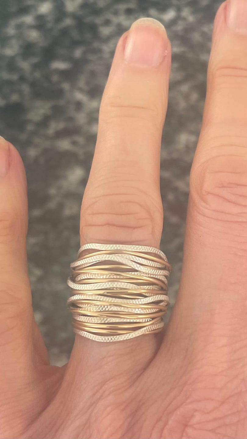 Customer photo review of Gold & Silver Wavy Ring