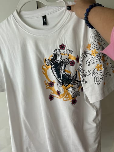 Customer photo review of Floral Koi Carp Sukajan T-shirt
