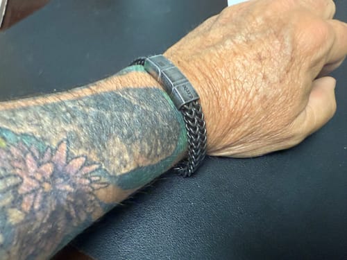 Customer photo review of Deal 33% Off- Knight's Creed BELIEVE Credo Bracelet: Helps Pair Veterans with Service or Shelter Dogs