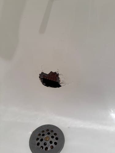 Customer photo review of Large Wall Damage - Tub and Shower Repair Kit