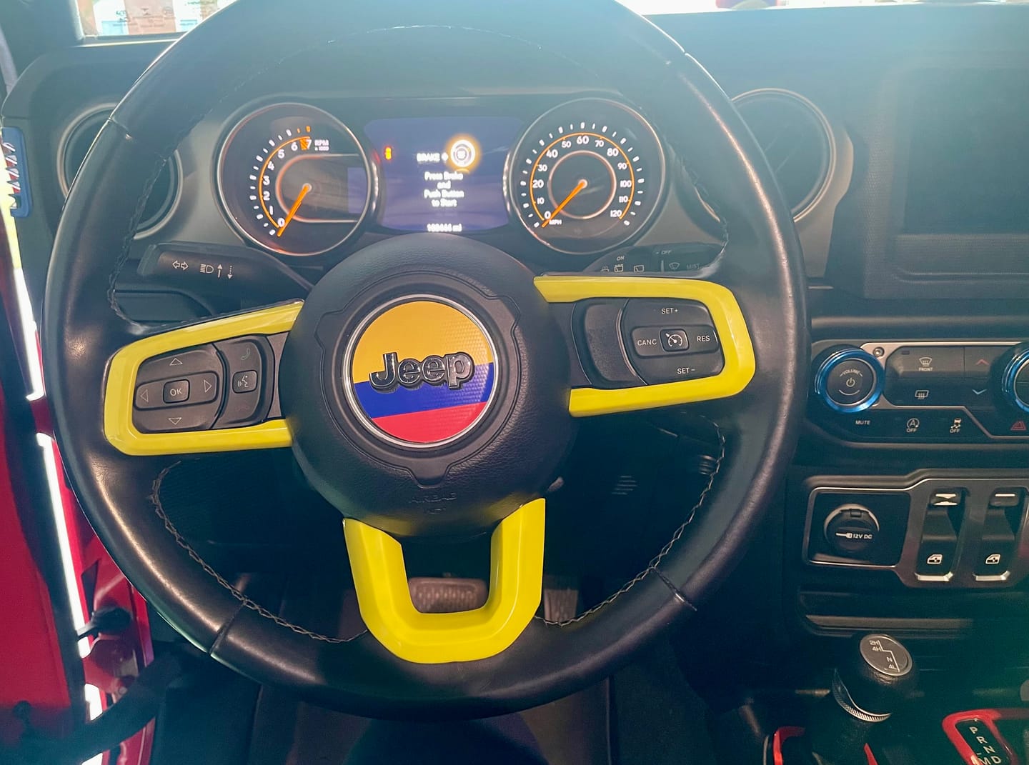 Customer photo review of Design Your Own Steering Wheel Decal for Jeep