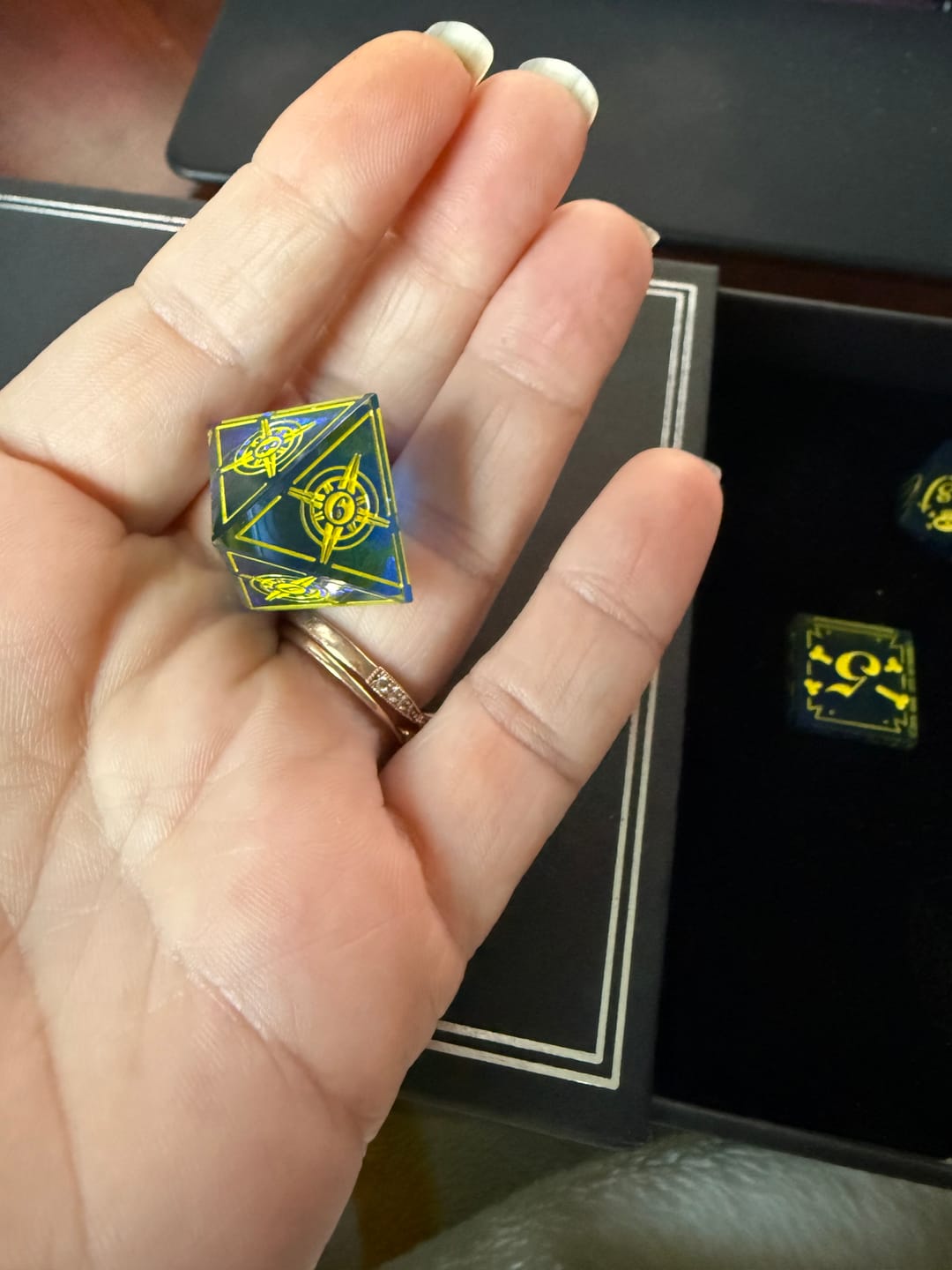 Customer photo review of Mystery Sharp Edge Dice Set Subscription