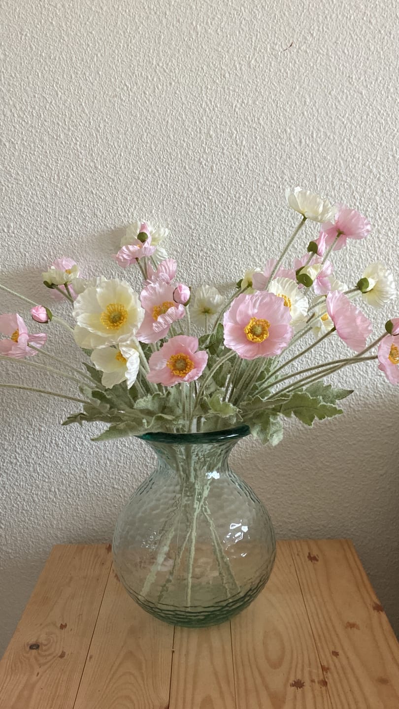 Customer photo review of Zijden Klaprozen - Roze Mix