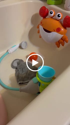 Customer video review of Toddler Bath Toys with Bubbles - Crab Bath Bubble Maker Machine (Music Function)