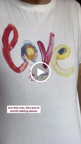 Customer video review of love baby tee