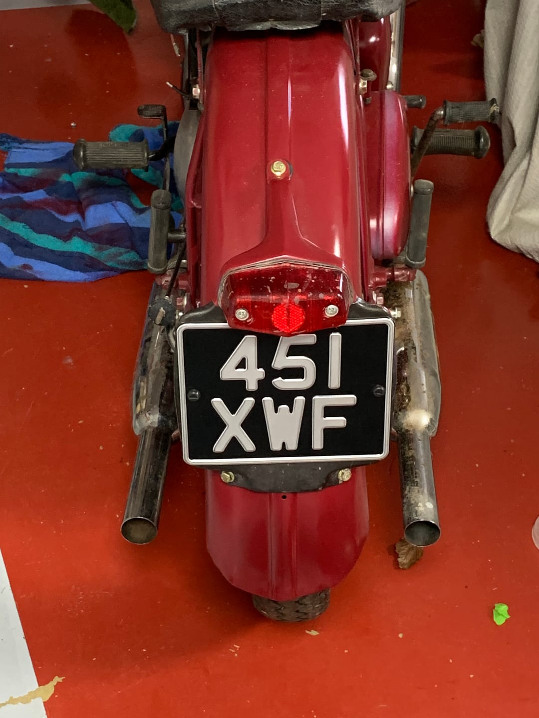 Customer photo review of Classic Metal Pressed 7.5 × 6 Motorbike Number Plate