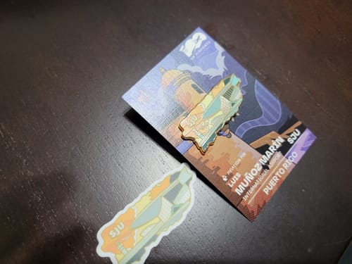 Customer photo review of Airport Enamel Pin | SJU - Puerto Rico